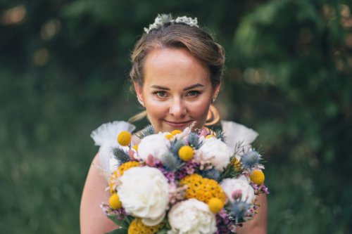 Nevěsta Barča a její svatební kytice